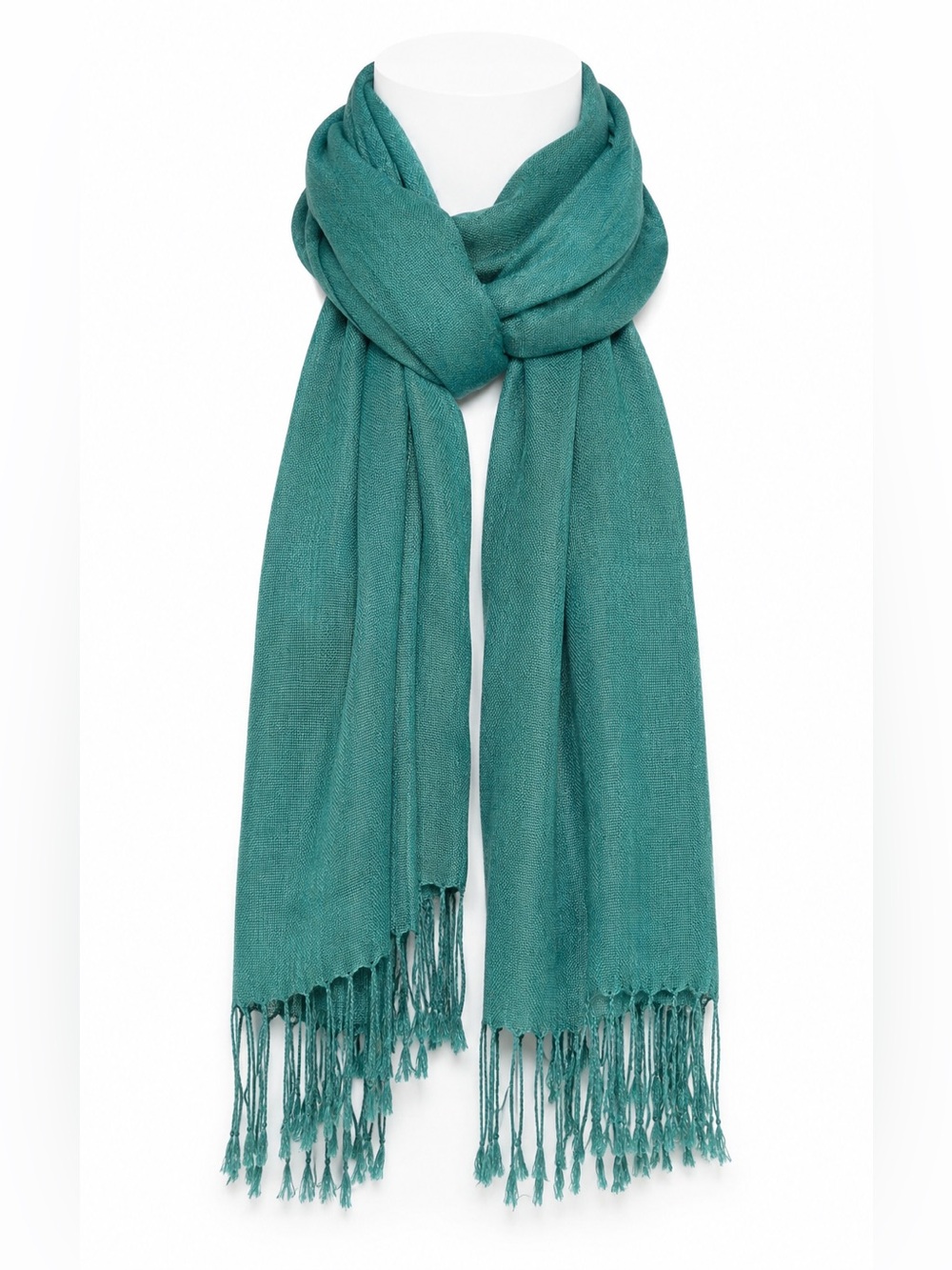 Naturally Knotty Merino Wool Bamboo Wrap Scarf Ultramarine Teal NWT